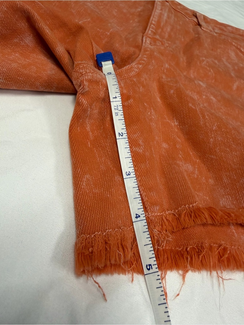 Judy Blue Orange Acid-Wash Frayed Hem Denim Shorts - Picture 13 of 14